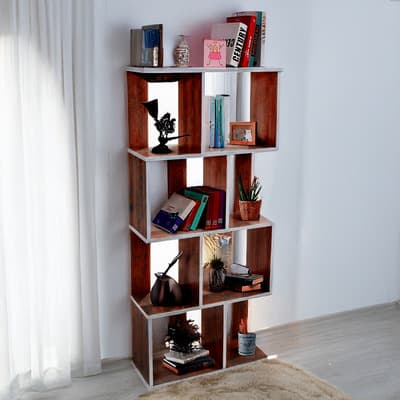 Librero Organizador De Madera Begonia Minimalista Moderno Color Marrón