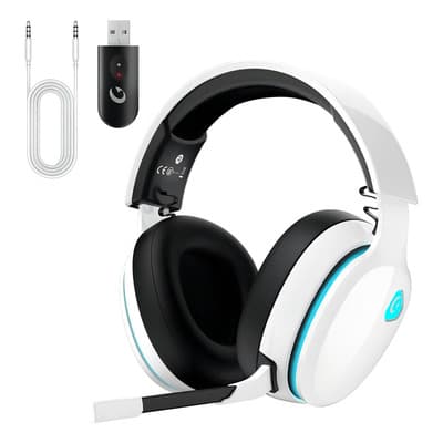 Bogast® Auriculares Inalámbricos De 2.4ghz Para Gaming Compatibles Con Ps5, Ps4, Pc Y Nintendo Switch, Bluetooth 5.3, Micrófono Con Cancelación De Ruido, Sonido Estéreo, Batería De Más De 40 Horas