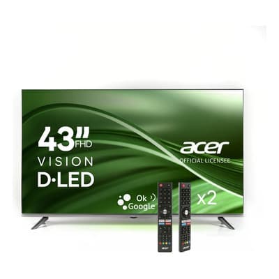 Smart Tv Pantalla Acer 43 Pulgadas Dled Fhd Android Tv Con Ok Google, Dolby Audio, Televisión, Bluetooth, Hdmi, Wi-fi, 2 Controles Incluidos - $3,749.00 en Mercado Libre | PrecioMX