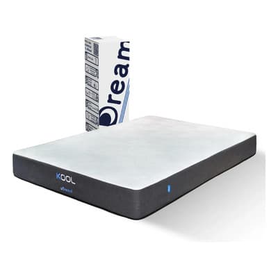 Colchón King Size Udream Memory Foam Gel En Caja Kool Color Blanco/gris