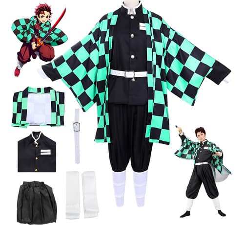 Demon Slayer Cosplay Anime Kimono Traje Niños Kamado Tanjirou - $99.82 en Mercado Libre | PrecioMX