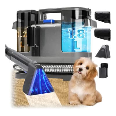 Aspiradora Limpiadora Alfombras Tapicería Hongfengcun® 1.8l 0.8l 16kpa 800w Motor Cobre Puro Mascotas Sala Cortinas Sofás Autos Sin Químicos Tanque Antifugas Manguera 5m Cable 1.5m Compacta