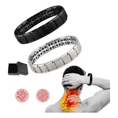 Solviora 2 Piezas Pulsera Terapéutica De Acero Titanio Con Imán Para La Pareja, Ayuda A Aliviar La Tensión Muscular,... 19 Cm 1.3 Cm Negro/plata - $118.80 en Mercado Libre | PrecioMX