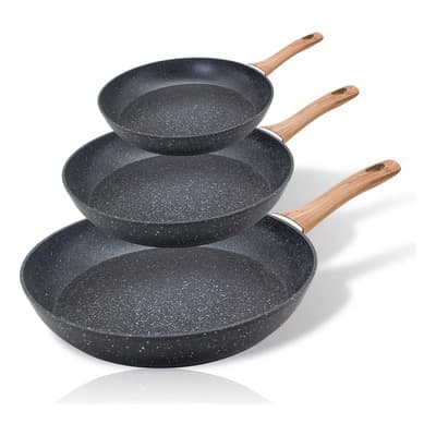Batería De Cocina Juego De Sartenes 3 Piezas Juego De Sartenes Con Revestimiento Antiadherente 20/24/28cm Compatible Con Inducción