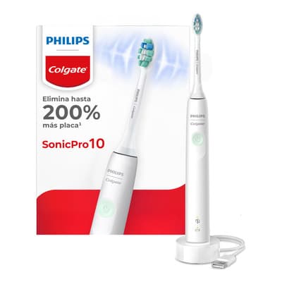 Cepillo Dental Eléctrico Philips Colgate Sonicpro 10 Recargable, Tecnología Sónica, Remueve 200% Más Placa