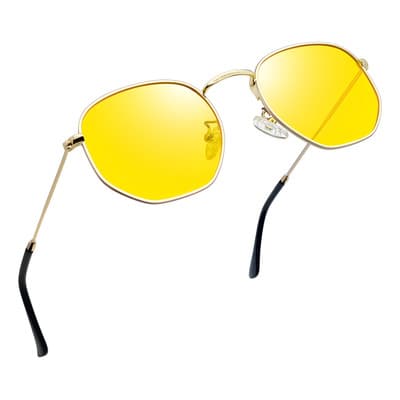Lentes de Visión Nocturna Joopin M2907 Dorado Brillante Lente Amarillo Protección UV