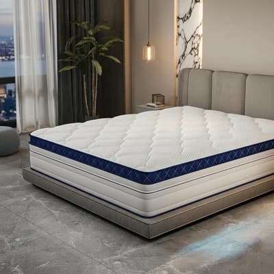 Colchón Matrimonial 135*190cm Colchon Ortopédico Soporte Lumbar Memory Foam Híbrido Espuma De Alta Densidad Transpirable Antibacteriano En Caja