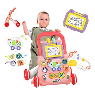 Andadera musical para bebé jugete didáctico color rosa Raganet