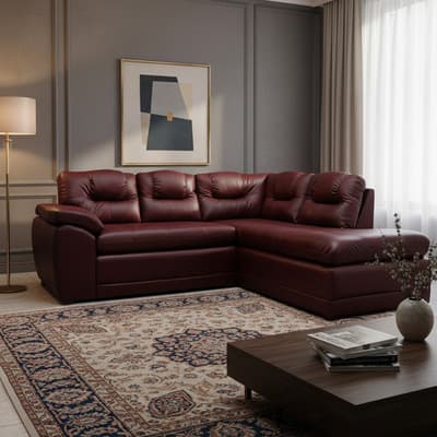 Sala De Piel - Sevilla Modular 2 Pzs - Conforto Esquinero L Color Tabaco