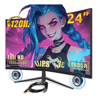 Monitor Gamer Curvo Pc 24''fhd 120 Hz Hdmi Led Con 2 Bocina