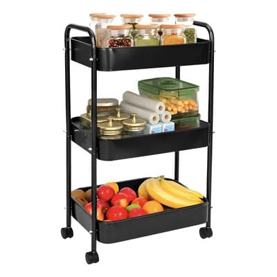 Carrito Organizador Sacre Solutions 3 Niveles Acero Negro Ruedas - $236.72 en Mercado Libre | PrecioMX