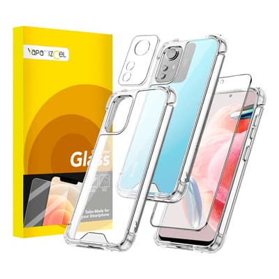Funda Para Xiaomi Redmi Note 12s Case Uso Rudo + Mica Cristal Tempaldo 9h + Protector De Cámara Cristal Templado Transparente Liso - $98.90 en Mercado Libre | PrecioMX