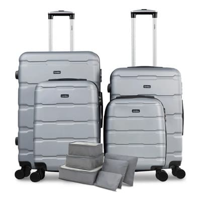 Set De Maletas Rumbo Abs Ultra Resistente Con Tamaños 16, 20, 24 Y 28, Ideal Como Equipaje De Mano 55 × 40, Maleta... Rayas