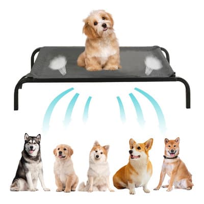 Catre Elevado Para Perro Dehigh Gris 68x55x15 cm Hasta 30kg Exterior