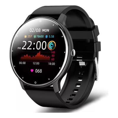 Smartwatch Reloj Inteligente Keluona Zl02 Deportivo Impermeable Ip67 Caja Negra Malla Negra De Silicona Bisel Negro
