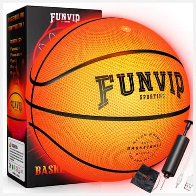 Balon Basquetbol No.7 Pelota De Basquet Con Luz Regalo Niños