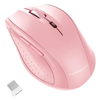 Terport F11 Mouse Inalambrico Ergonomico Silencioso 4800 Dpi Con Receptor Usb, 6 Botones Con Avance Y Retroceso, Mouse Para Computadoras Pc Laptops Win/mac, Hasta 18 Meses, Color Rosa Rosa Pálido - $198.10 en Mercado Libre | PrecioMX