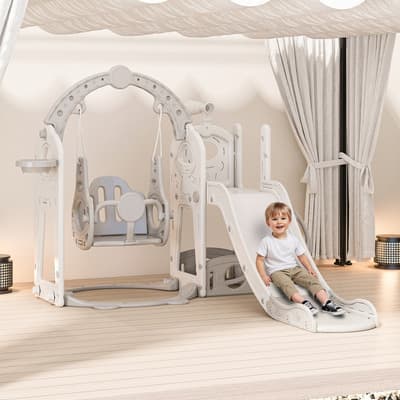 Tobogán De Juguete Combinado-niños Pequeños Tobogan Columpio Tobogán Niño Resbaladilla Tobogán Columpio Canasta Infantil Juego Escalador Interior Telescopioy Interior Exterior Gris - $2,893.94 en Mercado Libre | PrecioMX