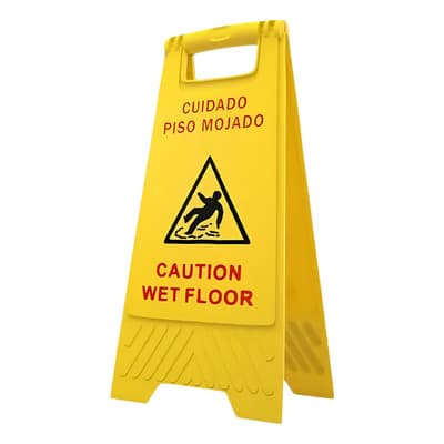 Letrero Señalamiento Piso Mojado Precaución Plegable Esp/ing Color Amarillo - $137.00 en Mercado Libre | PrecioMX