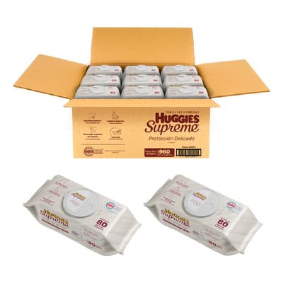 Pack X12 Paquetes De Toallitas Húmedas Huggies Supreme 80c/uno - $600.00 en Mercado Libre | PrecioMX