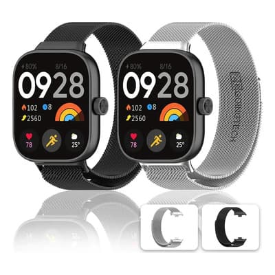 Zcgoingtech 2pzs Correa Inoxidable Para Redmi Watch 5/4 Y Xiaomi Band 8pro/9pro