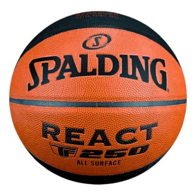 Balon De Basquetball Spalding React Tf-250 Bicolor Sz6 Piel Color Naranja/negro
