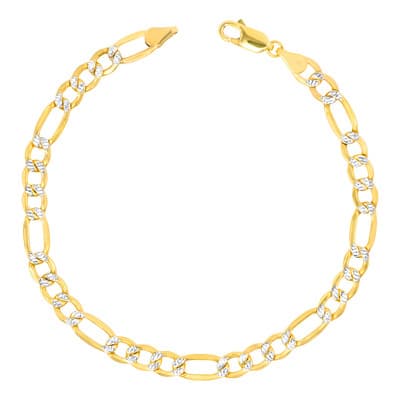 Pulsera Esclava 3x1 Figaro Diamantada Oro10k 5.5m 21cm Italy Diámetro 6 Cm Largo 21 Cm - $9,431.30 en Mercado Libre | PrecioMX