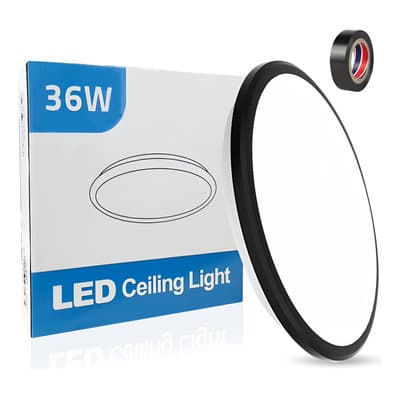 Naiwant® Lámparas De Techo 36w Lámparas Decorativas Techo 6500k Luz Blanco Frio 30cm *4cm Negro - $169.86 en Mercado Libre | PrecioMX