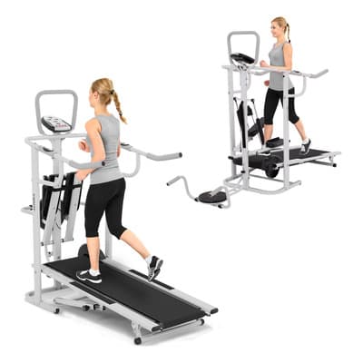 Caminadora Escaladora Mecanica Multifuncional Gym Correr Color Blanco Con Gris