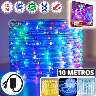 Manguera Serie Navideña De Luces Led Color Multicolor 200 Led 10 Metros 8 Modos De Iluminación Adorno Para Hogar De Navidad Marca Dosyu Dy-ice200l-mt-3c - $206.00 en Mercado Libre | PrecioMX