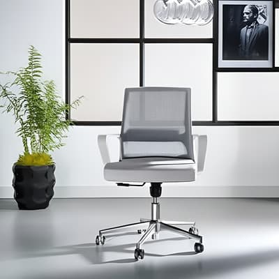 Silla Ejecutiva Ergonómica Reclinable Offiho Sling Gris con Ruedas