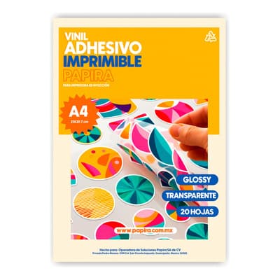 Vinil Adhesivo Imprimible Papira Transparente Glossy A4 20 H - $199.00 en Mercado Libre | PrecioMX