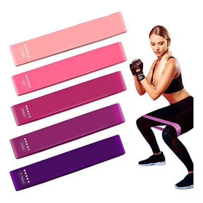 Bandas De Resistencia, 5 Niveles Ligas De Resistencia Elásticas Para Ejercicio, Resistance Bands Multifuncional, Látex 100% Natural Con Bolsa, Para Casa, Gym, Yoga, Pilates, Fisioterapia (rosa)