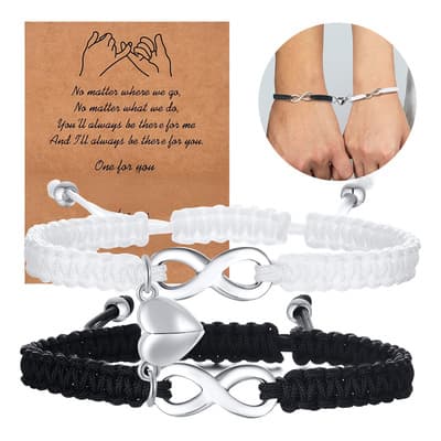 Fuezoiu 2 Piezas Pulseras Pareja Con Imán Love Amor Infinito Acero Inoxidable Joyeria Regalo Mujer Hombres Regalos De San Valentín Negro/blanco 6 Cm 20 Cm - $84.15 en Mercado Libre | PrecioMX