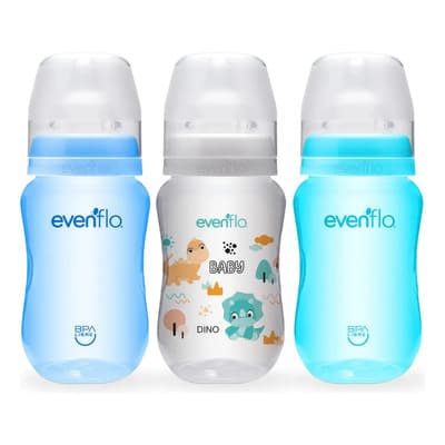 Set De Biberones Evenflo Cuello Ancho 270ml 3 Piezas Niño Azul/verde/blanco Neutral - $225.80 en Mercado Libre | PrecioMX