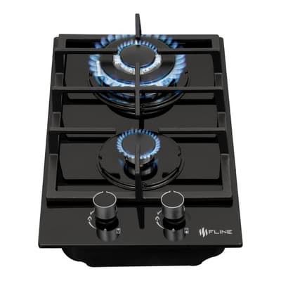 Parrilla De Gas Empotrable 2 Quemadores | Oporto 2 | Fline Color Negro
