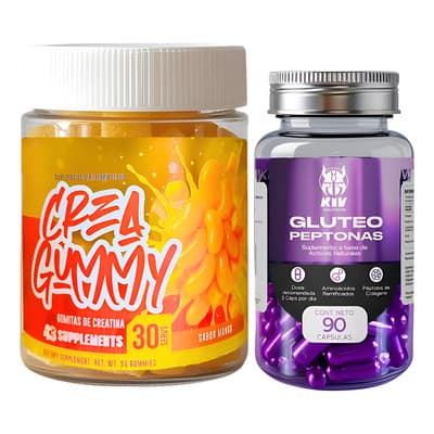 Creatina En Gomitas Mango + Glúteo Peptonas Kiv 90 Cáps