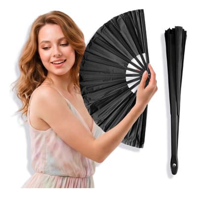 Abanico Grande Pericón Negro Plástico Truena Al Abrir Boda - $95.82 en Mercado Libre | PrecioMX