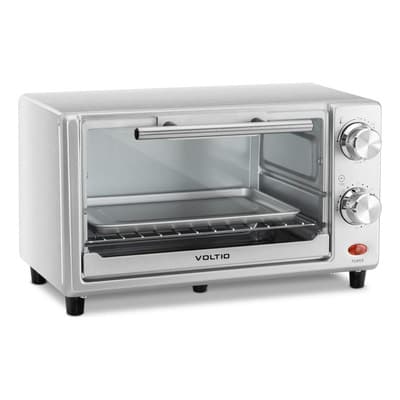 Horno Eléctrico Tostador De Mesa 11 L Acero Inoxidable 700W Con Temporizador 30 Min Bandeja Extraible Voltio