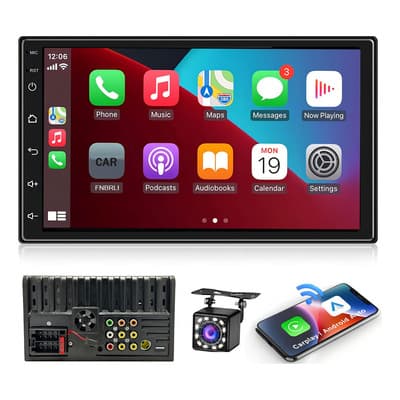 Auto Estéreo Carplay Inalámbrico Con 7 In Pantalla Táctil Bt Negro