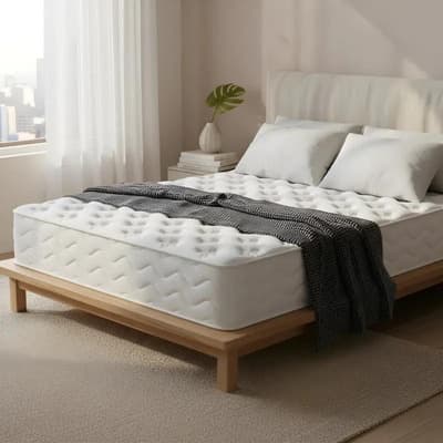 Colchón Queen Size Híbrido De Memory Foam 25cm De Alta Densidad Con Resorte Ortopédico Soporte Lumbar Antihongos Capacidad 300kg En Caja