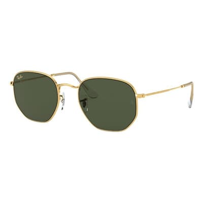 Anteojos de sol Ray-Ban I-Shape Hexagonal talle Standard armazón polished gold y lente green