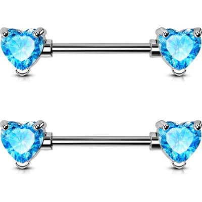 2pzs Piercing Pezon Titanio Nipple Corazón Circón Colgante Color Azul - $155.49 en Mercado Libre | PrecioMX