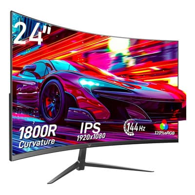 24 Ips Pantalla 144hz Monitor Micro Curvo Computadora Con Bisel Ultra Delgado Gamer 1k 120%srgb Full Hd,1ms,para Pc Xbox Series X/s,hdmi Negro