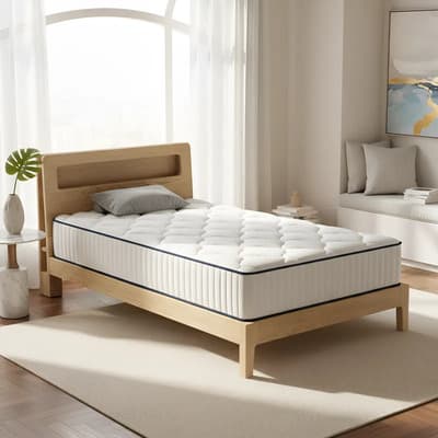 Colchon Individual Híbrido 25cm Con Memory Foam Y Resortes - Soporte Ortopédico, Gel Refrescante Antiácaros, Alta Densidad Para Máximo Confort Y Sueño Profundo - 100x190cm