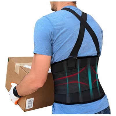 Faja Para Cargar Lumbar Con Tirantes Alta Visibilidad Talla M