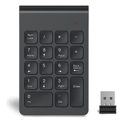 Teclado Numérico Inalámbrico Cimetech 18 Teclas 2.4GHz Negro USB