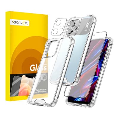 Funda Para Xiaomi Poco X5 Case Uso Rudo + Mica Cristal Tempaldo 9h + Protector De Cámara Cristal Templado Transparente Liso - $98.99 en Mercado Libre | PrecioMX
