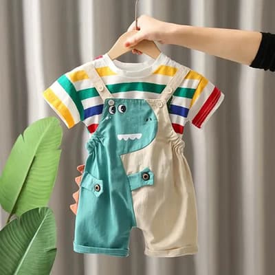 Conjunto Ropa Para Niño Bebe Overol Playera Dinosaurio Kawai Dino Verde 9-12 Meses (90) - $289.17 en Mercado Libre | PrecioMX