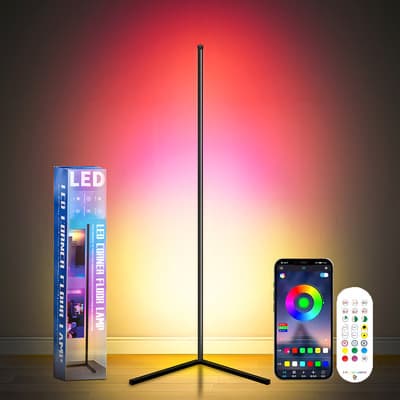 GIEVULEO Lámpara De Noche Luz De Piso Rgbw Led Moderna App Remoto Control Decorativa Bluetooth para cuarto Inteligentes Música Interior Romántico - $455.43 en Mercado Libre | PrecioMX